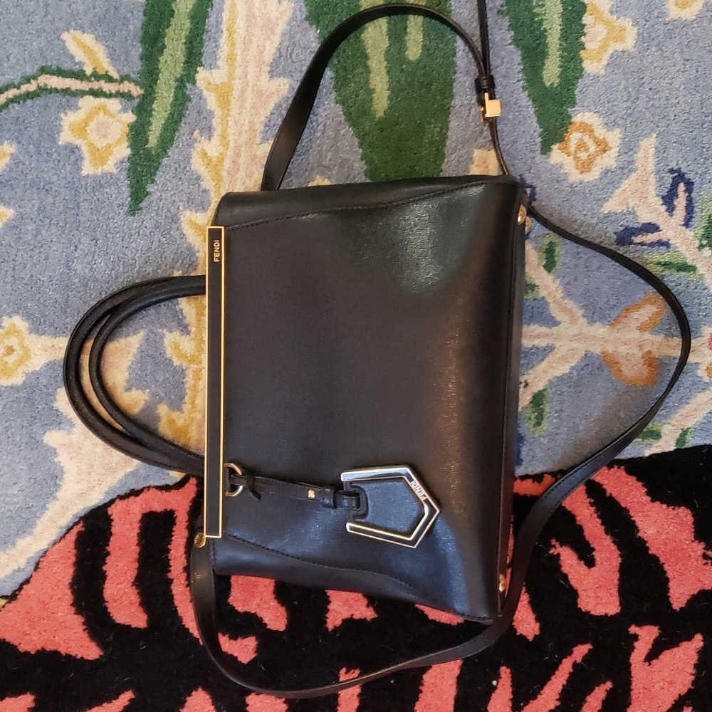 Fendi small 2jours black and gold